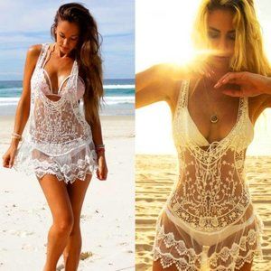 Women's Cover Up or Lace Ivory Top